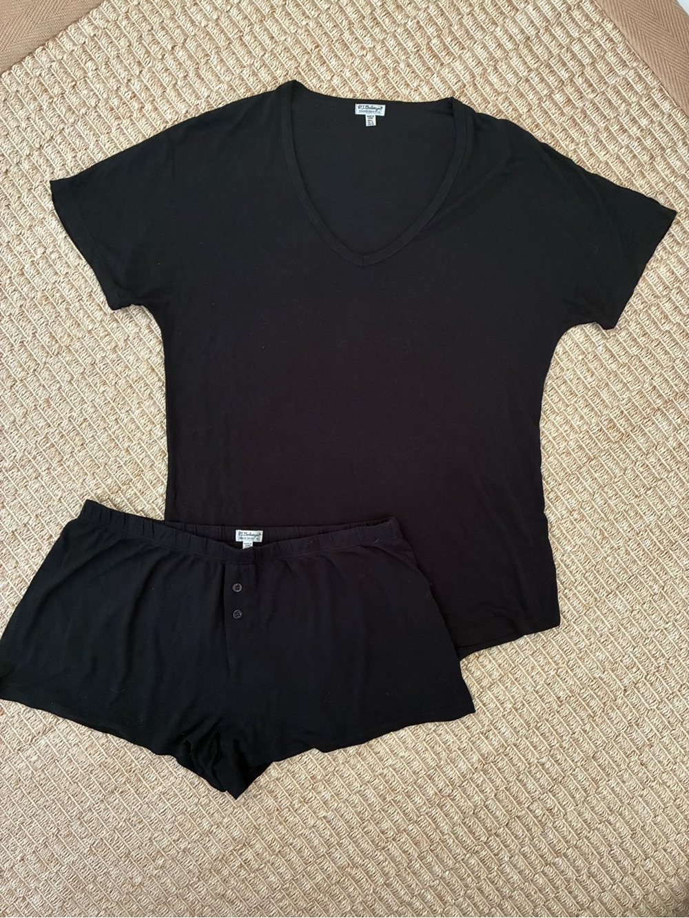 PJ Salvage  V-Neck Short Sleeve Top &  Shorts Pajama Set